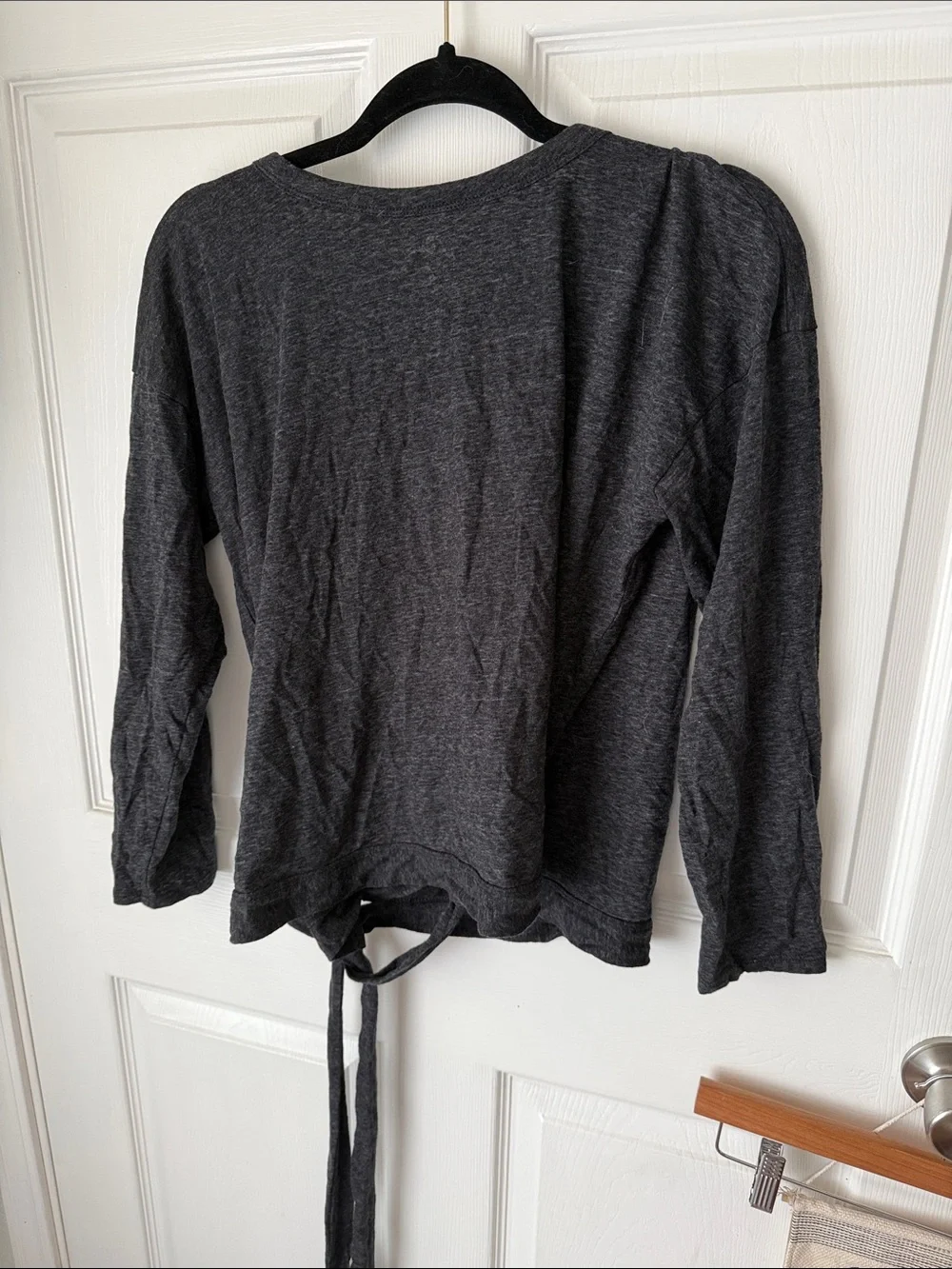 J. Crew Dark Heather Gray Ballerina Wrap Cardigan